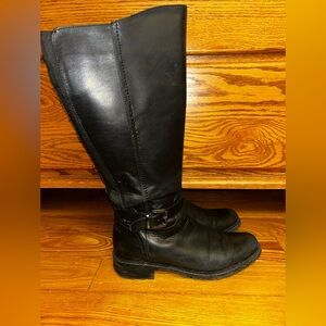 Blondo Black Leather Knee-High Boots